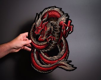 RED DRAGON large patch for custom vest