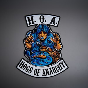 HOGS OF ANARCHY Large Back Patch  biker vest
