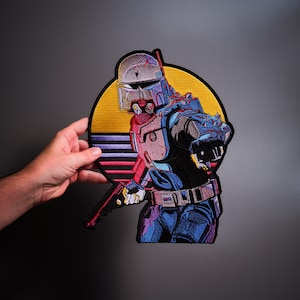 Patch boba Fett star wars mandalorian opstrijkbaar borduurwerk