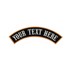 Custom Rocker Patch Back for Bikers Motorcycle Club MC Personalized Name Patch Embroidered Punk Patches for Jackets and Vests Sew On Patch Top Rocker