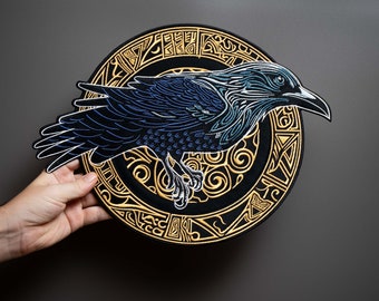 CELTIC CROW Large Back Patch : Perfect Addition for Gothic or Celtic Looks