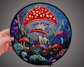 Psychedelic Magic Mushrooms Back Patch for Jackets