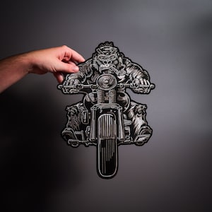 Biker gorilla Large Back Patch for custom biker vest