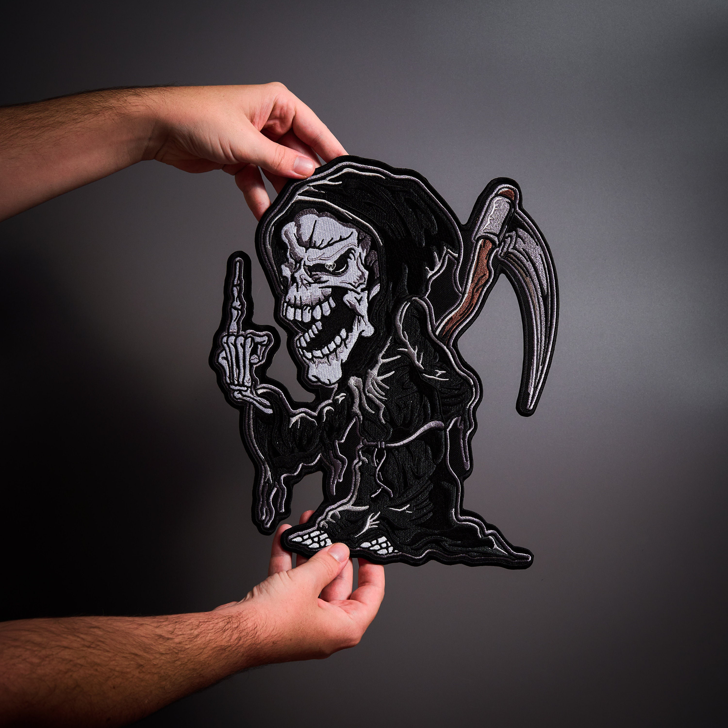 Ferro Da Stiro Grim Reaper Su Toppa Ricamata Italia