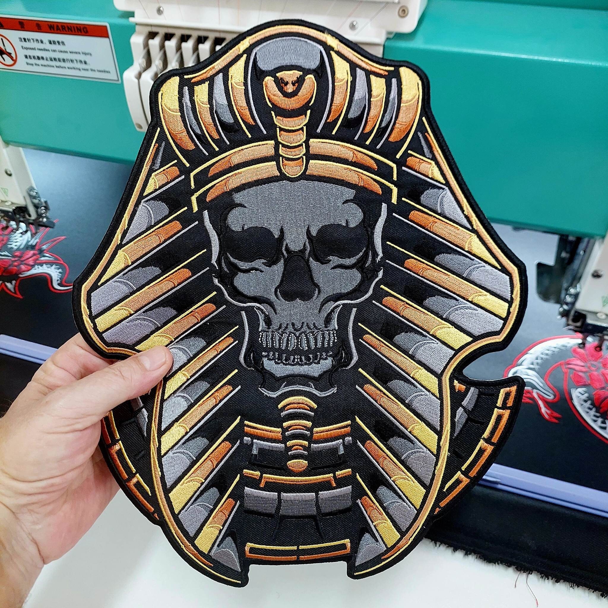 ファラオの頭蓋骨の大きなバックパッチ - Etsy 日本, image size:2048x2048