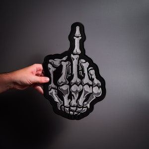 MIDDLE FINGER patches applique for custom clothes