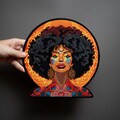 Afro Queen Iron-On Back Patch: 70s Style, Large product logo