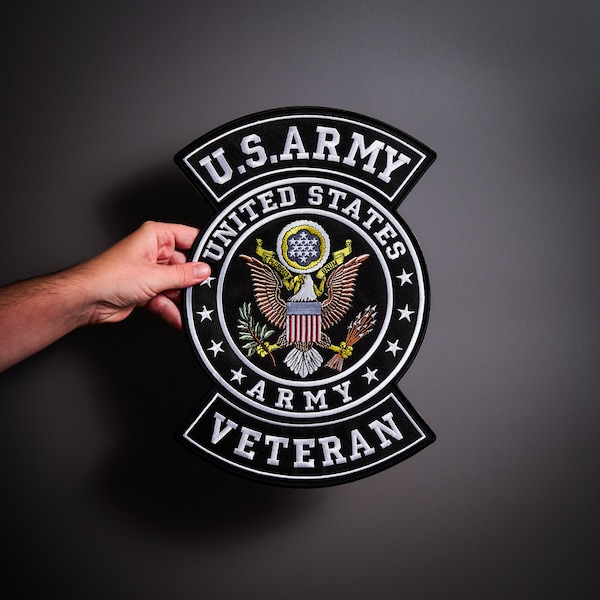 US ARMY veteran large back patch for custom vest