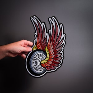 Flying wheel  Large Back Patch for custom biker vest