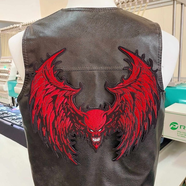 Devil Wings Patches - Embroidered Iron-On Appliques for Jackets, Backpacks, and More!