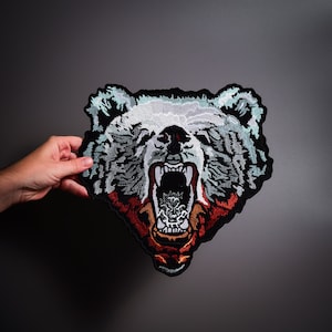 BEAR Large Back Patch  for custom biker vest