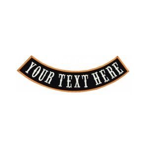 Custom Rocker Patch Back for Bikers Motorcycle Club MC Personalized Name Patch Embroidered Punk Patches for Jackets and Vests Sew On Patch Bottom Rocker