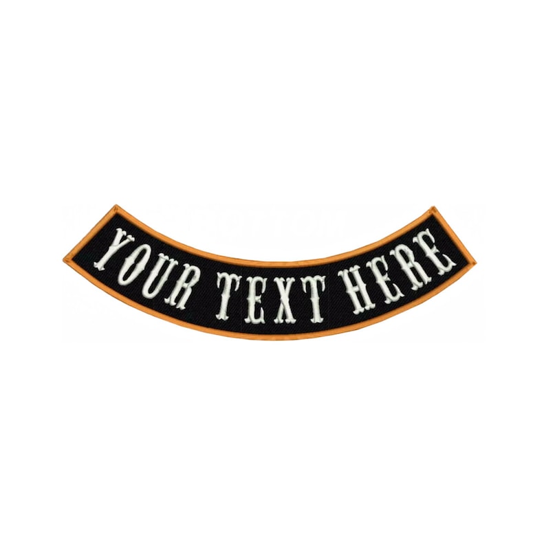 Custom Rocker Patch Back for Bikers Motorcycle Club MC Personalized Name Patch Embroidered Punk Patches for Jackets and Vests Sew On Patch Bottom Rocker