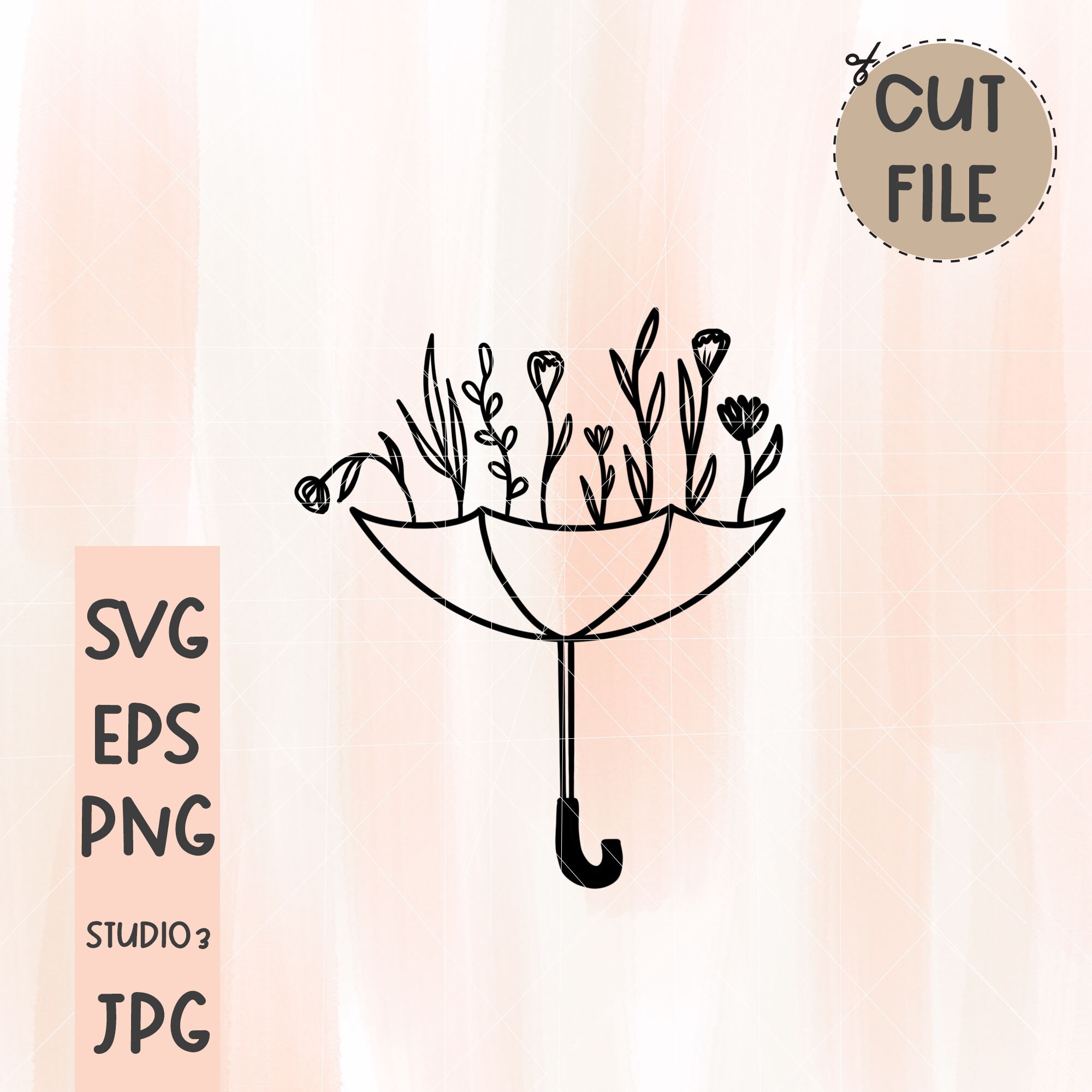 File Umbrella Flower SVG Fichiers SVG Flora Fichier Coupe Etsy