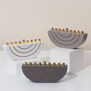 Elegant Handmade Hanukkah Menorah | Modern 9-Branch Menorah | Jewish Art from Israel | Unique Chanukah Decor