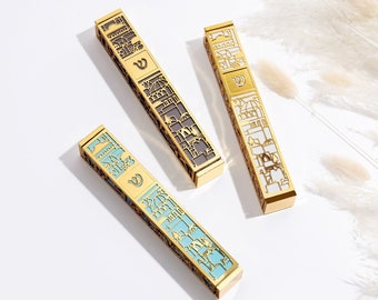 Modern 5" Mezuzah case, Mezzuzahs with Scroll and a Gift Box are a Jewish Home Blessing That Can be Used as an Outdoor Mezuzah or Indoor