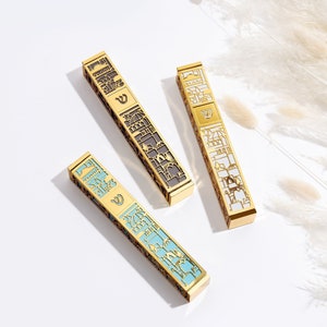 Modern 5&quot; Mezuzah case, Mezzuzahs with Scroll and a Gift Box are a Jewish Home Blessing That Can be Used as an Outdoor Mezuzah or Indoor