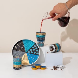 Contemporary Handmade Havdalah Set | Includes Kiddush Cup, Besamim Holder, Shabbat Candle Holder & Candles | Unique Jewish Gifts