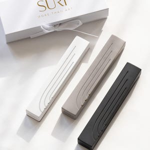 Contemporary Concrete Mezuzah Case with Scroll - Handmade in Israel