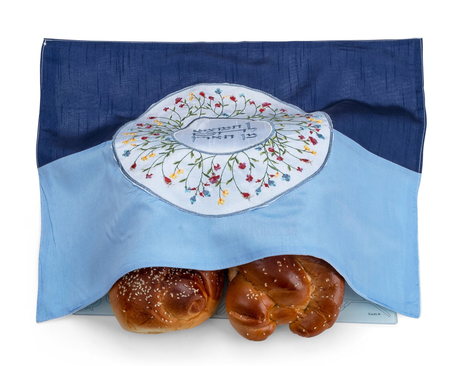 Challah Cover with Pomegranates on Blue and Purple Stain Etsy