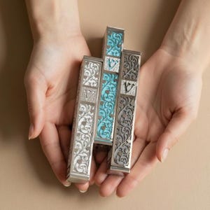 Modern Mezuzah Cover with non Kosher Scroll for Door + Gift Box