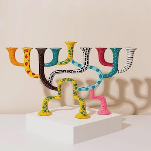 Artistic Hanukkah Menorah – Loopa Model, Modern 9 Branch Oil Menorah, Holiday Gift, Chanukah Decor, Jewish Art, Hanukkah Gifts