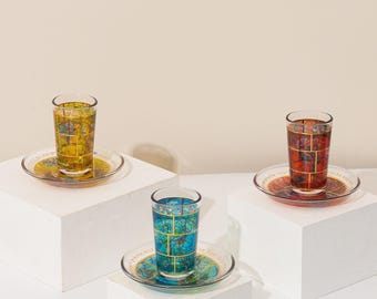 Exquisite Marc Chagall Design Kiddush Cup Set | Handcrafted Jewish Art for Shabbat, Jewish Weddings, and Holidays