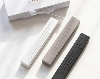 Contemporary Concrete Mezuzah Case with non kosher Scroll + Gift box