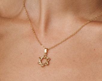 14k Gold-Filled Star of David Necklace | Elegant Magen David Pendant | Shower-Safe Judaica Jewelry for Women