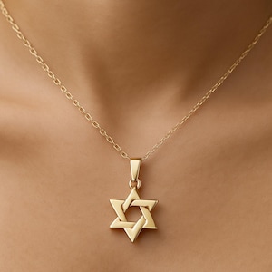 Chic 14k Gold-Filled Star of David Necklace | Stylish Jewish Star Magen David Necklace | Shower-Safe Women&#39;s Judaica Jewelry