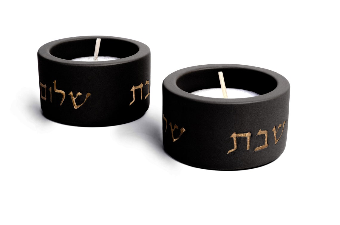 Shabbat Candle Holders Modern Concrete Design Elevates Your Etsy