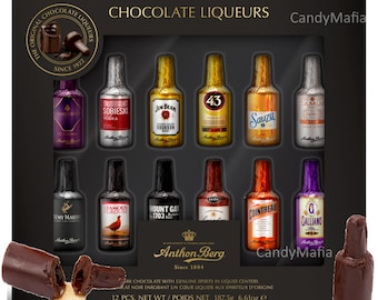 Anthon Berg Liquor Filled Chocolate Liqueur Bottles 12 Count Display