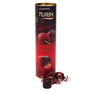 Chocolate Covered Cherries with Brandy - 7oz Tube Liquor Filled Chocolate Cherries 20 Piece Liqueur Tube