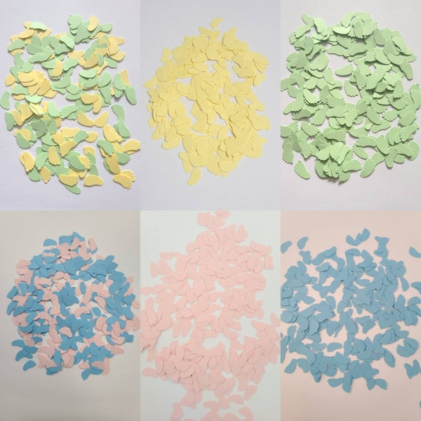 Blue // Pink // Green // Yellow Baby Feet Confetti, Shower Confetti, Gender reveal Confetti, gender neutral