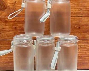 5 Sublimation light  frosted glass mini bottle with handle sublimation blank printing