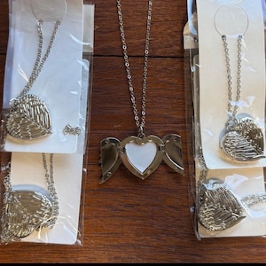 5 Qty Sublimation Metal Photo pendant  Heart  Wing DIY Sublimation Blank