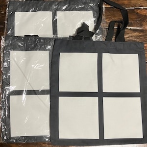 3Qty sublimation tote bags 4 panel DIY sublimation printing