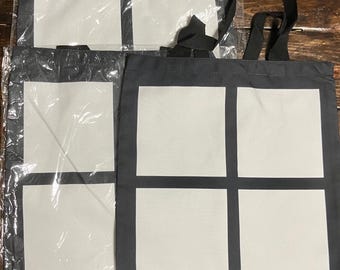 3Qty sublimation tote bags 4 panel DIY sublimation printing