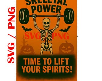 Skeletal Deadlift Clipart SVG PNG for Powerlifting Tees