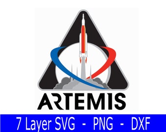 Artemis Mission Patch SVG | 7 Layer Rocket Design (Digital Download)