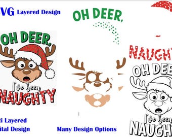 Reindeer Christmas Layered SVG Design