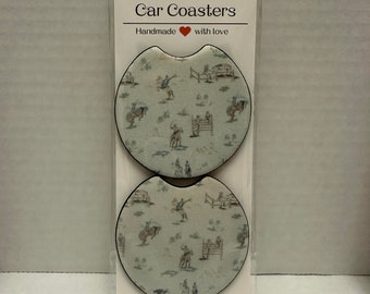 Cowboy  , Cowboy Car Coasters, Set of 2, Cute Aesthetic Car Coasters, New Car Gift, Gifts for Him, Custom car coasters, cup coaster