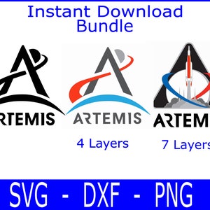 Artemis Svg/ Rocket Svg/Artemis NASA Svg /Space Moon Mission /Svg Bundle/ Dxf /Png/ Logo Artemis NASA/ Download istantaneo / File laser /