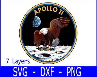 Apollo 11 Mission Patch SVG PNG, Spacecraft, Moon Landing