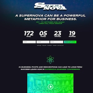 Diseño de la página de inicio de la Conferencia Supernova v2