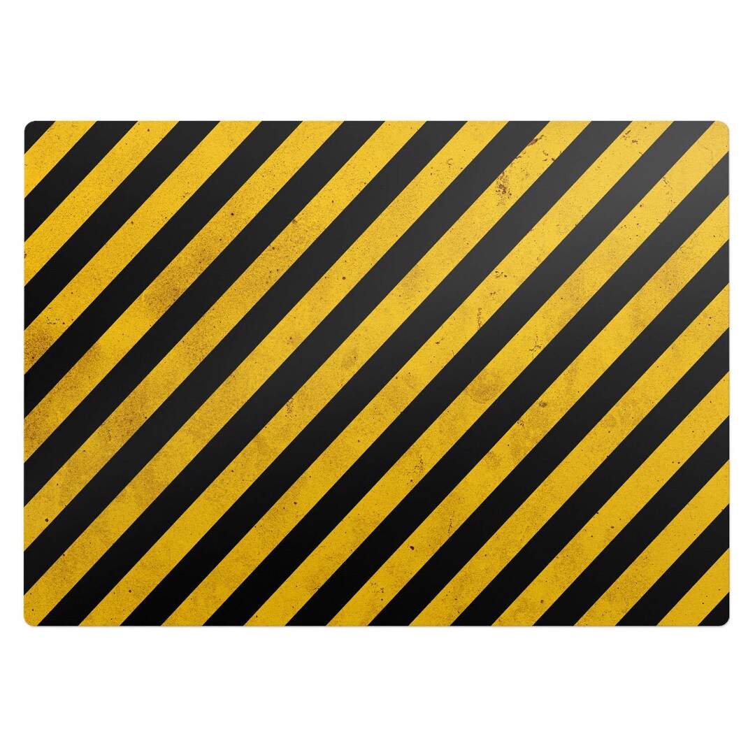 Diagonal Warning Stripes Desk Chair Mat, Yellow Computer Chair Mat ...