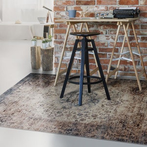 Dusty Carpet Linoleum Rug, Bronze Vinyl Mat, Beige Vinyl Floor Mat, Retro Vinyl Rug, PVC Mat, Vinyl Flooring, Kitchen Mats For Floor