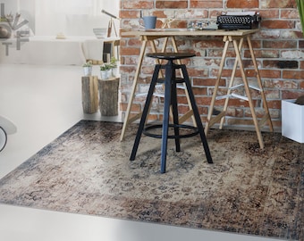 Dusty Carpet Linoleum Rug, Bronze Vinyl Mat, Beige Vinyl Floor Mat, Retro Vinyl Rug, PVC Mat, Vinyl Flooring, Kitchen Mats For Floor