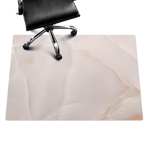 Marble Veins Desk Chair Mat, Creamy Computer Chair Mat, Office Chair Mat, Texture Chair Mat, Gaming Chair Floor Protector