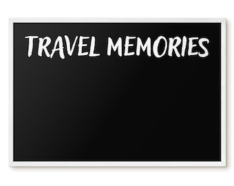 Travel Memories Home Office Wall Decor, Black Metal Magnet Board, Minimalist Modern Wall Decor, Texts Pattern